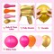 137Pcs Pink and Orange Balloons Garland Arch Kit with Stars - 5 10 12 18 inch Hot Pink Light Pink Orange Gold Latex Balloons for Birthday Baby Shower Graduation Tropical Party Decorations